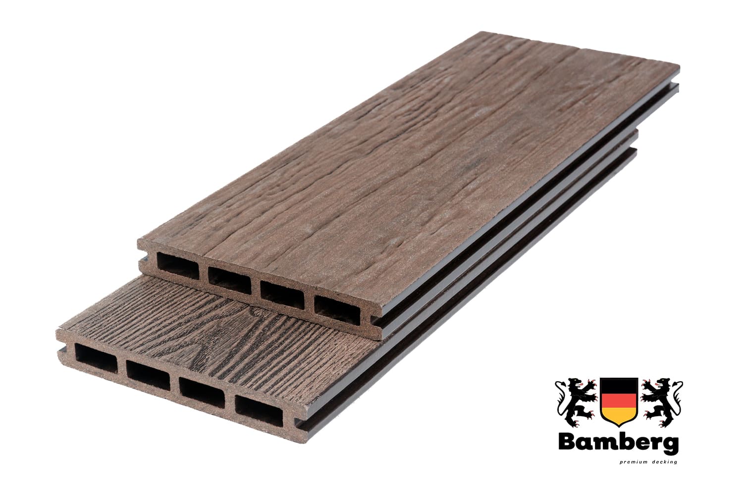 Террасная доска Bamberg Square Fossiled, Brazilian Walnut (Окаменелое дерево) — Black Deck