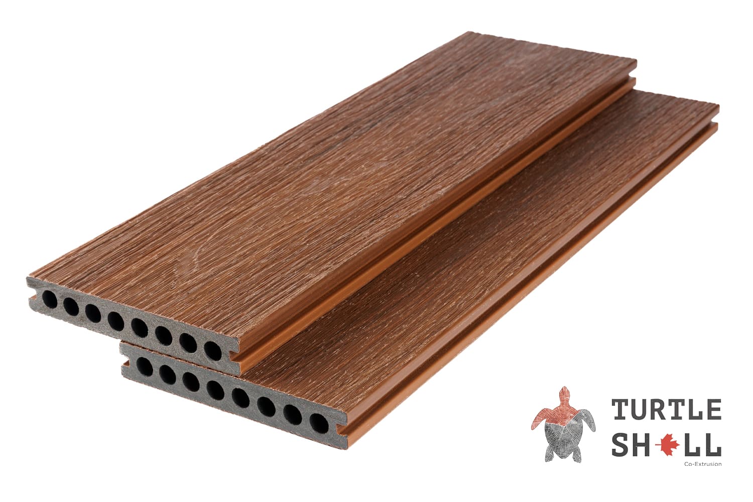 Террасная доска из ДПК Turtle Shell, Round, Australian Palisander, Co-Extrusion (Dual)