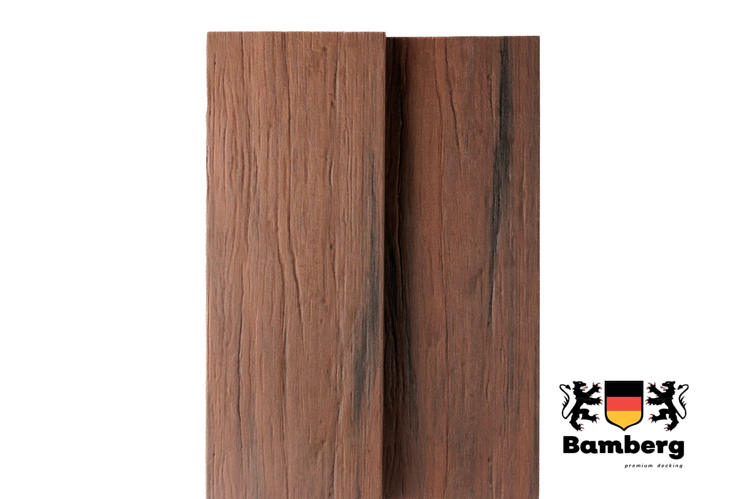 Террасная доска ДПК Bamberg Solid Fossiled, African Bubinga — Black Deck