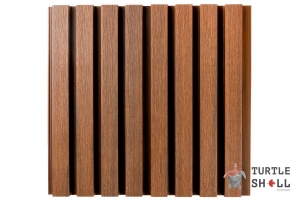 Реечная панель ДПК Мидл Лайнс, Тайский Тик (Thai Teak), Коэкструзия от бренда Тёртл Шелл — идеально для отделки наружных стен (фасад, цоколь,кровельный свет, гараж, беседка)